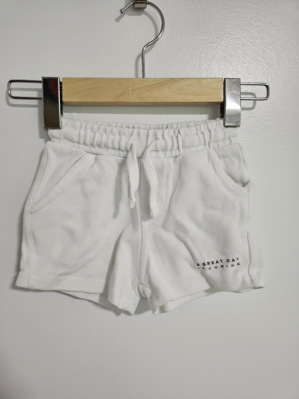 🧸4/20$ Zara Kids White Elastic Waist Shorts Toddler Size 12-18M